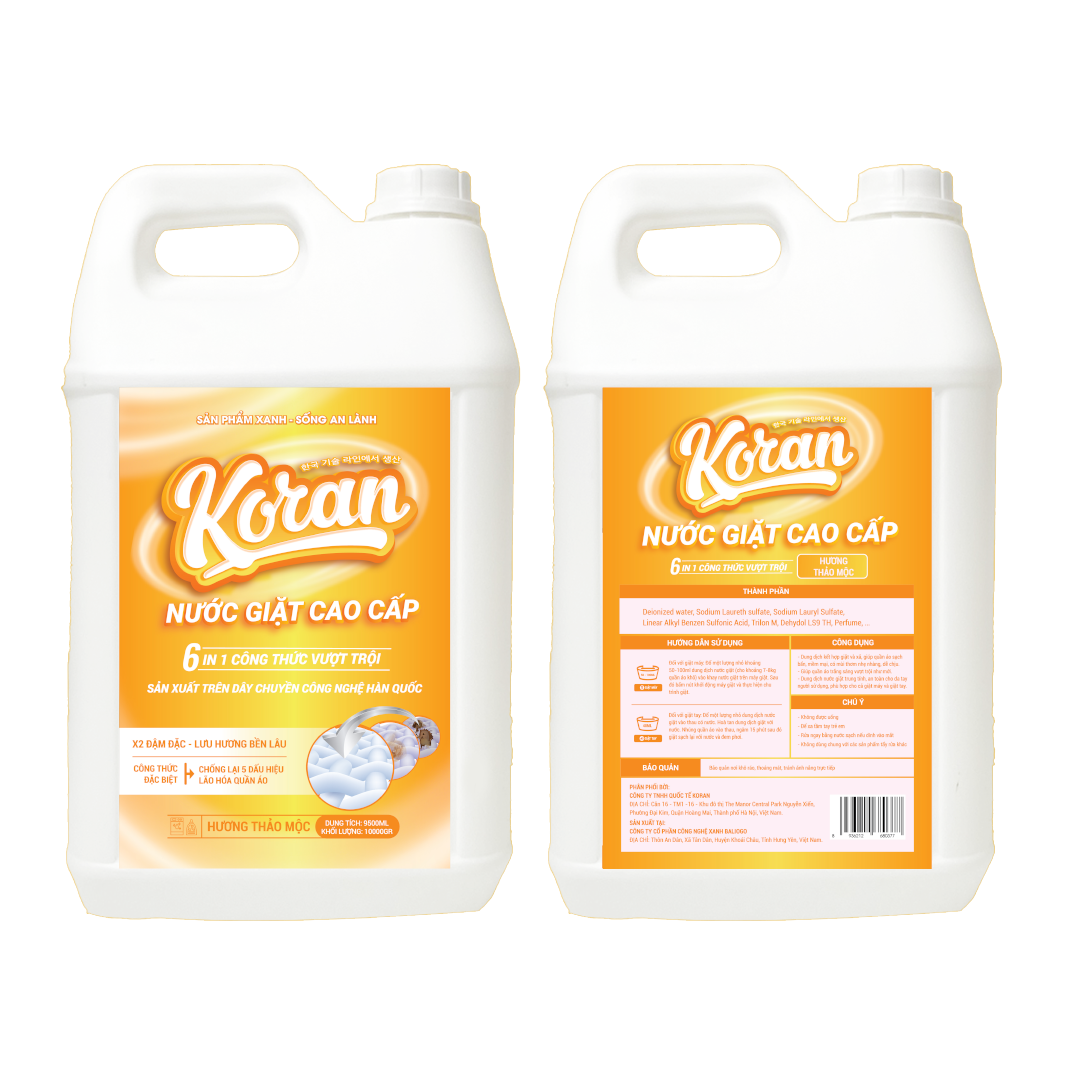 Nước Giặt Cao Cấp Koran Hương Thảo Mộc 9500ml