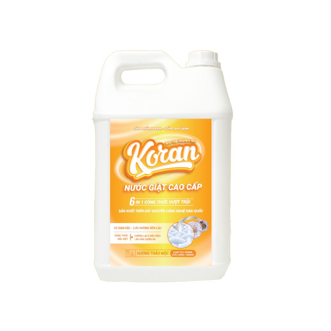 Nước Giặt Cao Cấp Koran Hương Thảo Mộc 9500ml Mặt Trước