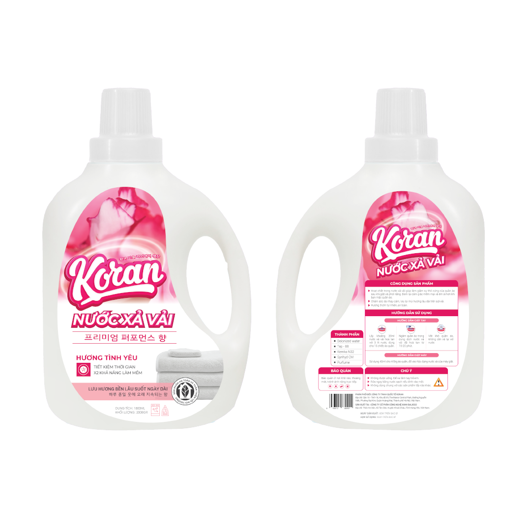Nước Xả Vải Koran Hương Tình Yêu1800ml