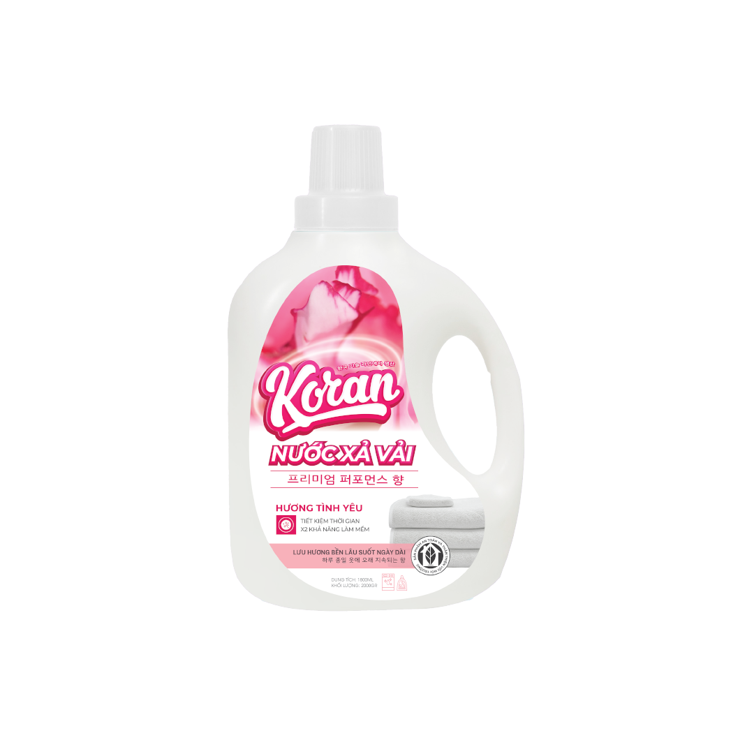 Nước Xả Vải Koran Hương Tình Yêu1800ml Mat Truoc