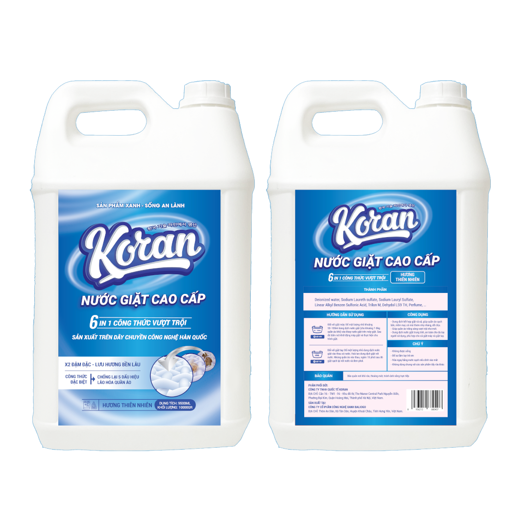 Nước Giặt Cao Cấp Koran Hương Thiên Nhiên 9500ml