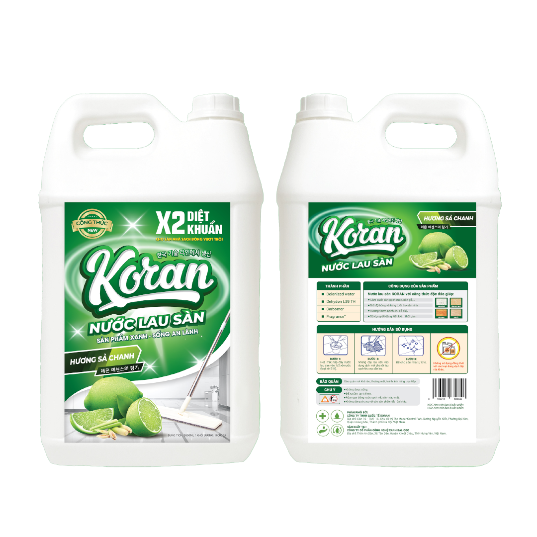 Nước Lau Sàn Koran Hương Sả Chanh 9500ml