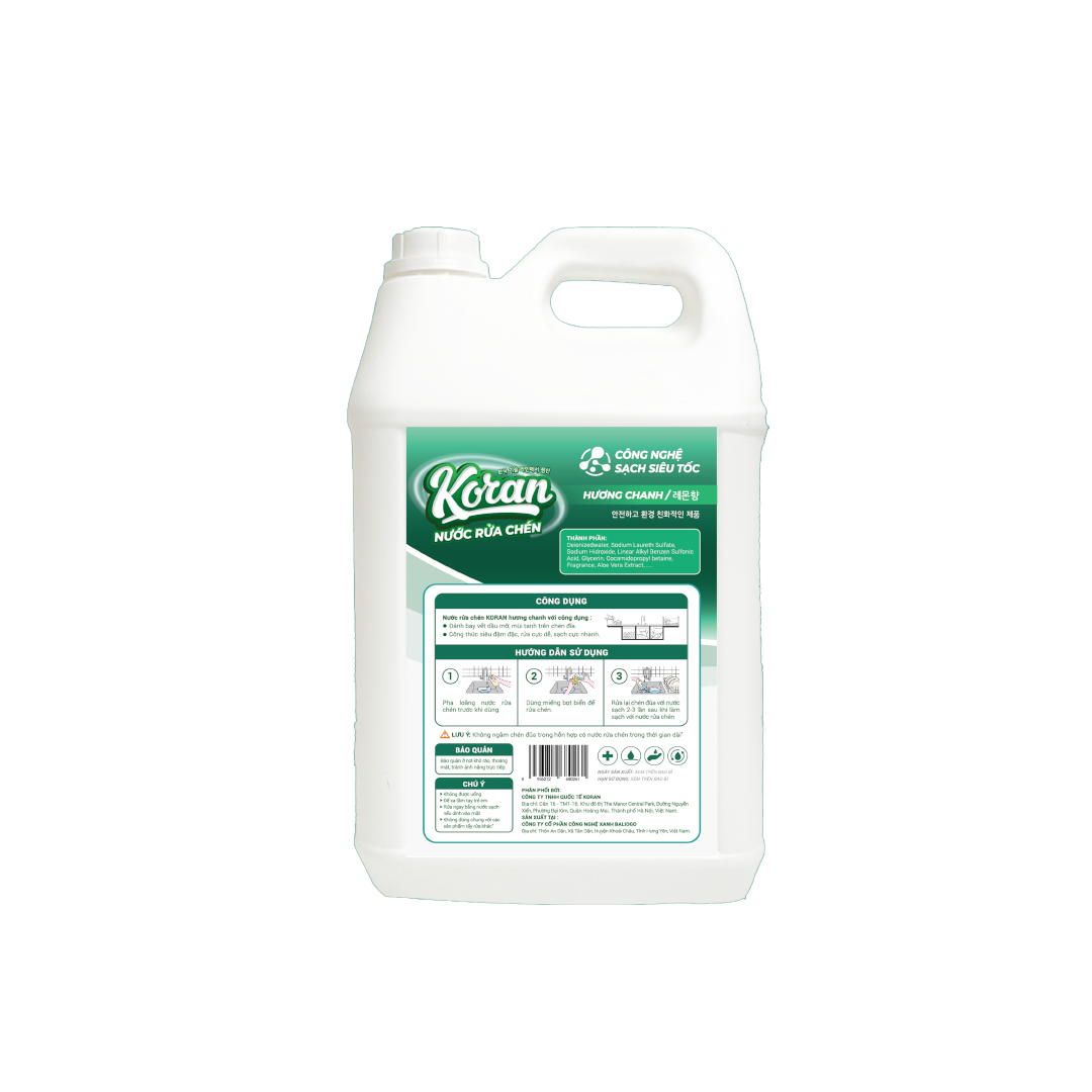 Nước Rửa Chén Hương Chanh 9500ml Mat Sau