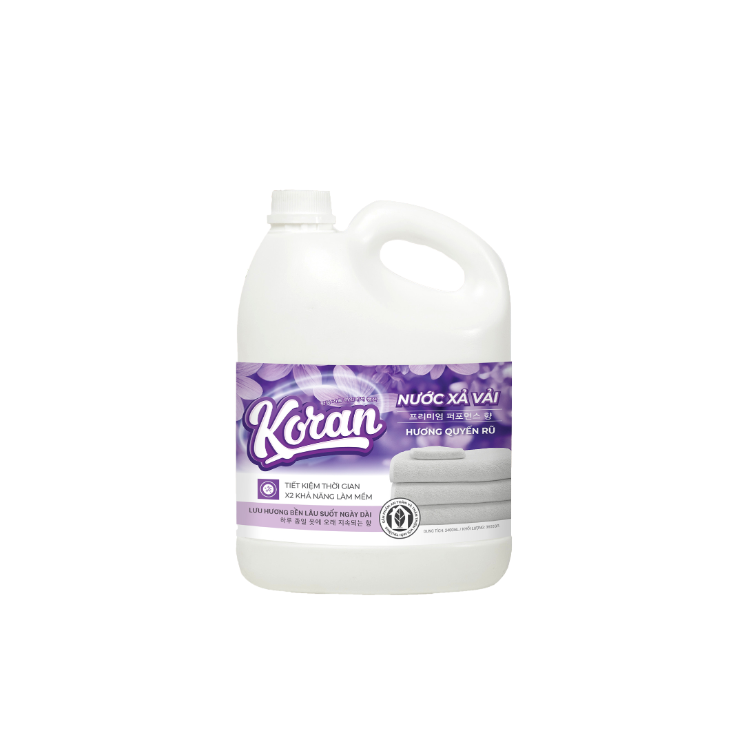 Nước Xả Vải Koran Hương Quyến Rũ 3400ml Mat Truoc