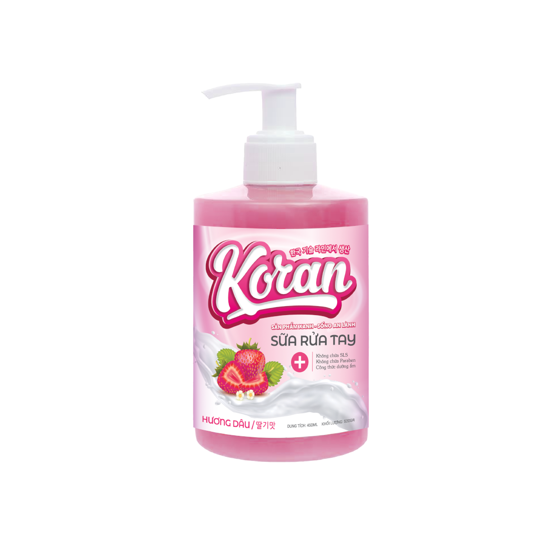 Sữa Rửa Tay Koran Hương Dâu 450ml Mat Truoc